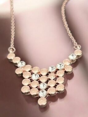 Park  Lane Sydney Statement Bib Necklace Rose Gold and Cubic Zirconias